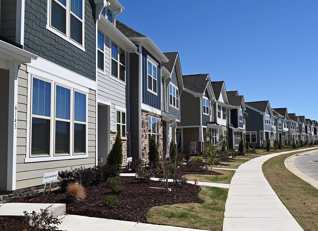 Goldsboro, NC - Homes stretch off into the distance in a planned community outside of Raleigh, North Carolina